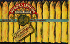 'Asperges Entières' - 19th-Century Advertising Label of White Asparagus, Framed