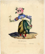 'The Botanist' - Charming 19th Century Personification Print, Framed