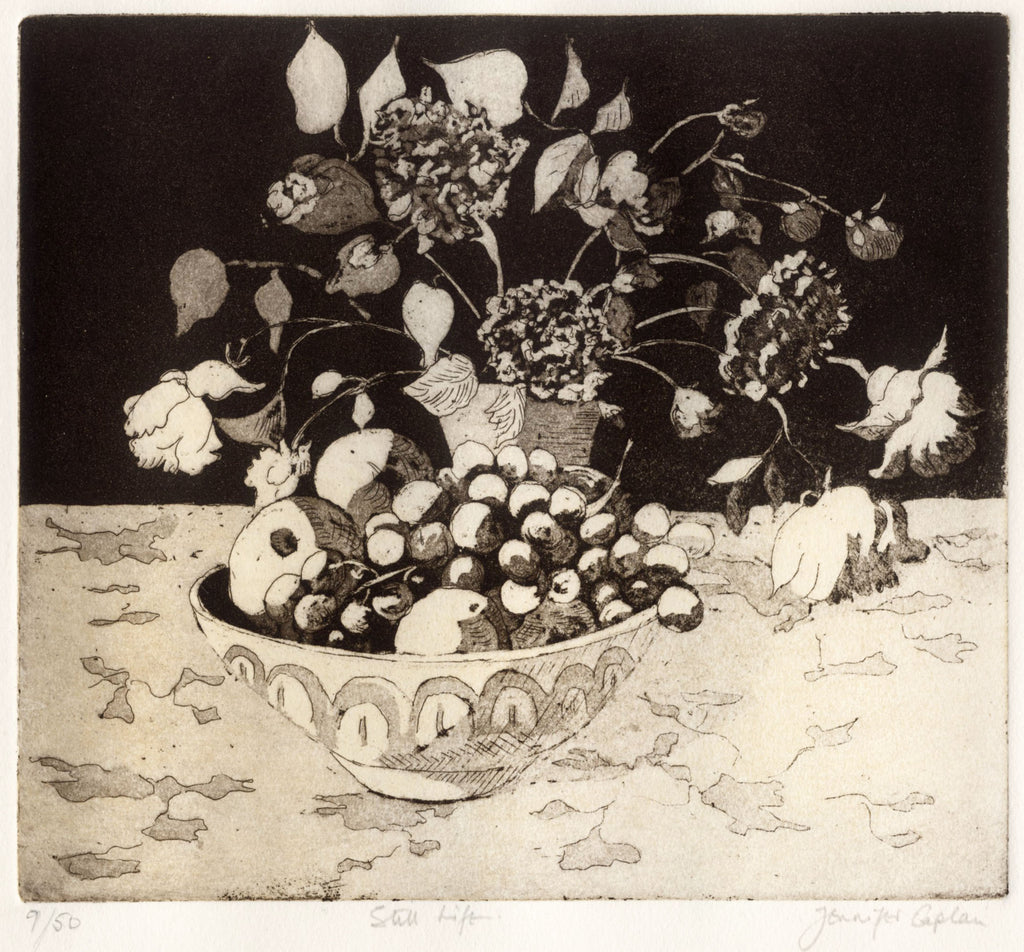 [SOLD] Still Life, Charming Etching and Aquatint, Framed