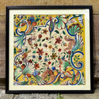 '[Flora & Fauna]' - 1920's Gouache Design for a French Silk Scarf, Framed