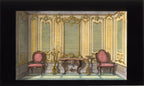 'Deux Fauteuils Roses' - 18th-Century Hand-Coloured French Engraving of an Interior, Framed