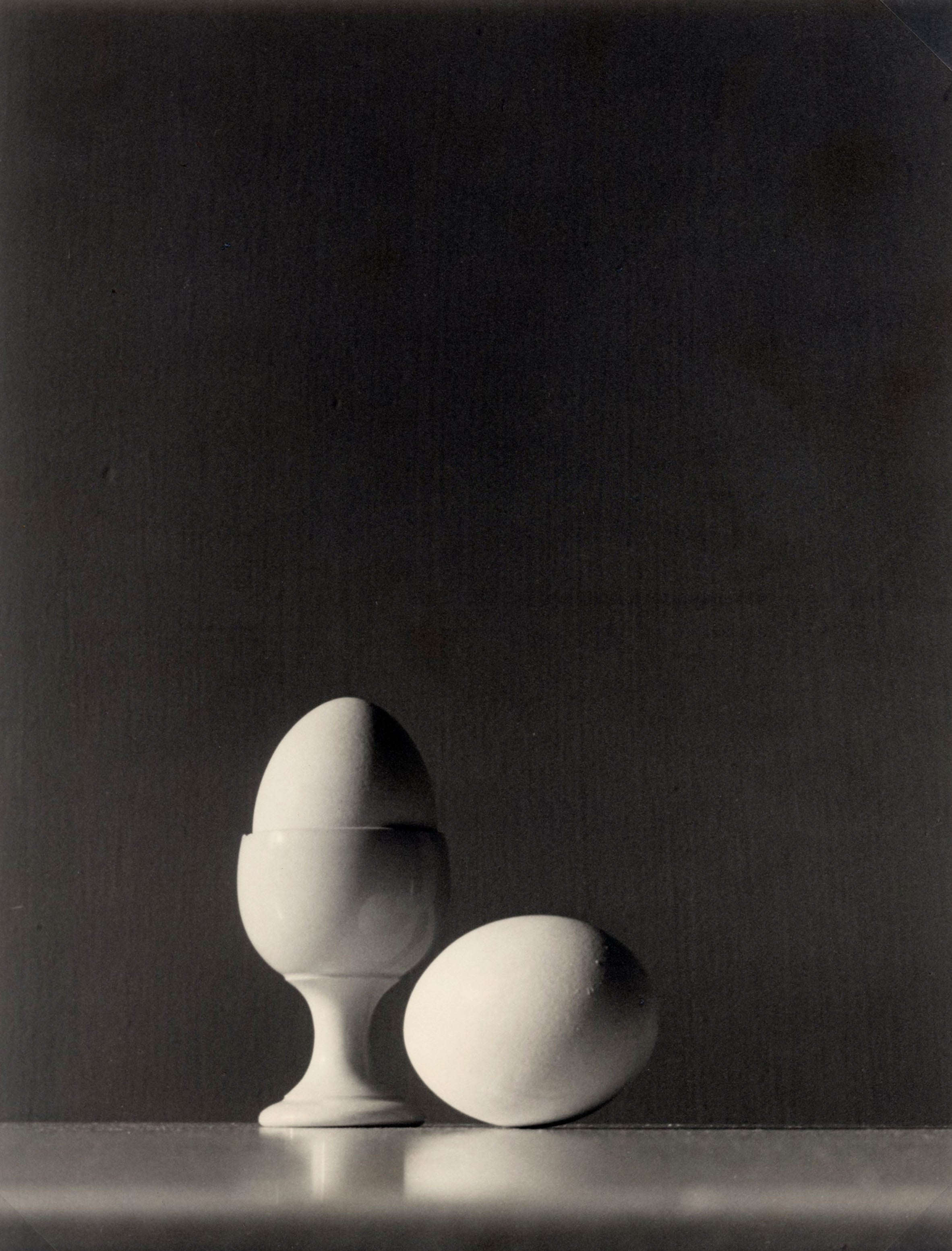 'Untitled (Still Life of Boiled Eggs)' - Striking 1950s Photograph by Female Fashion Photographer, Unframed