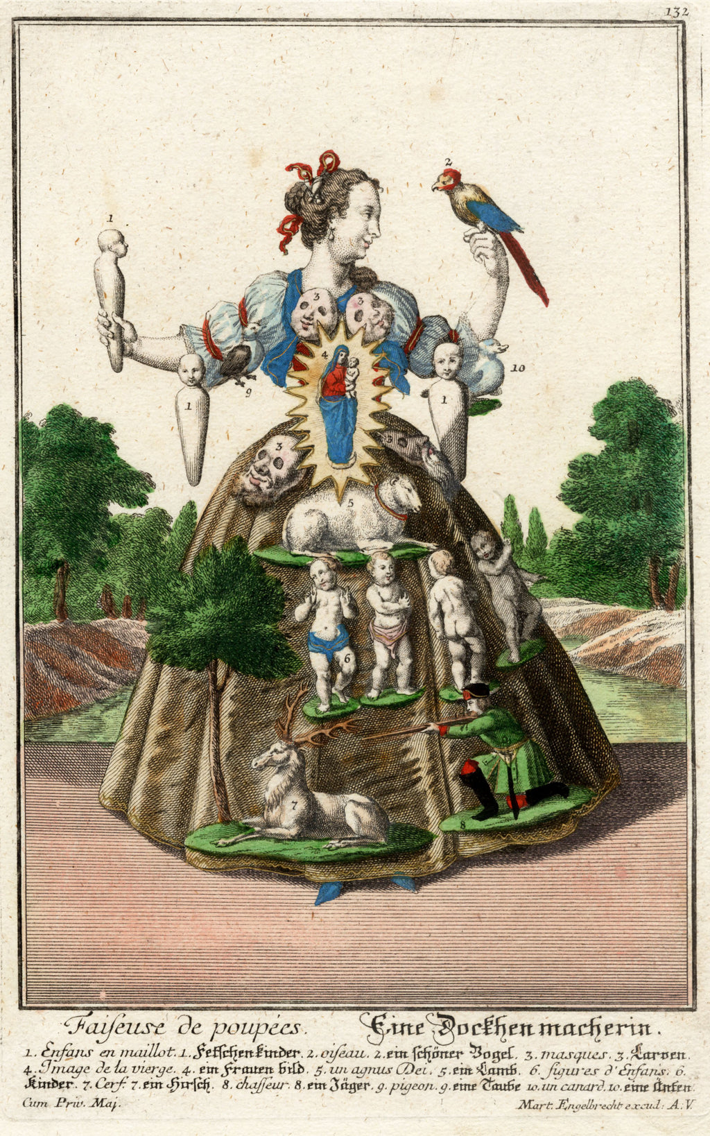 'The Puppet Maker and The Doll Maker' - A Pair of 18th-Century Unframed Personification Engravings, Unframed