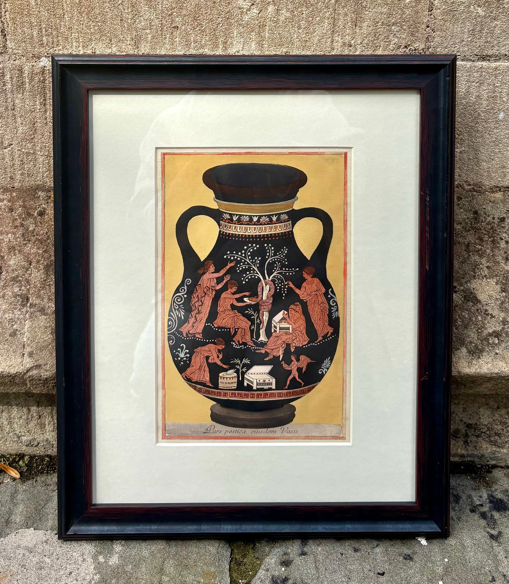 'Etruscan Vases' - A Sumptuous Pair of 18th-Century Classical Red-Figure Engravings, Framed