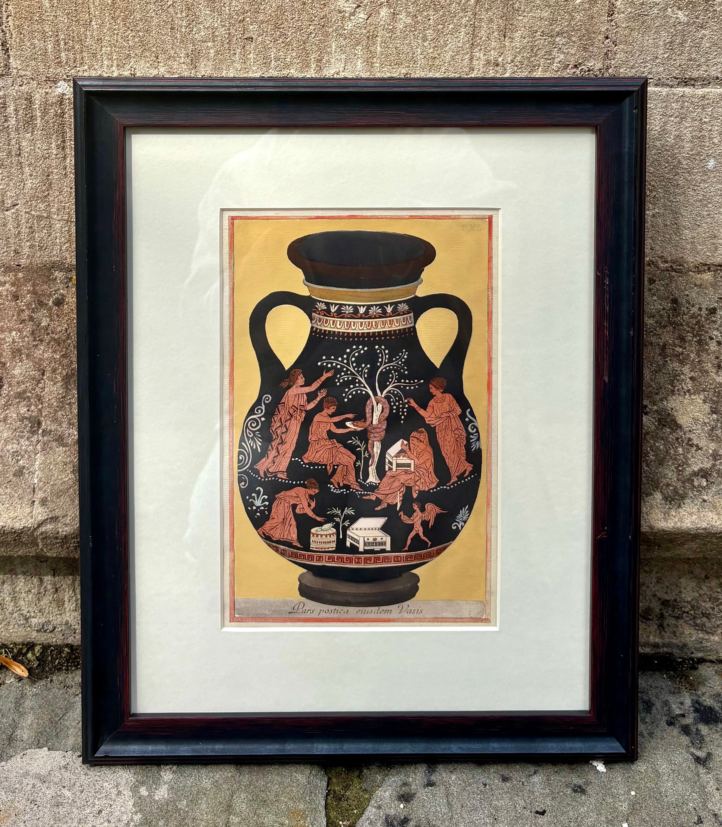 'Etruscan Vases' - A Sumptuous Pair of 18th-Century Classical Red-Figure Engravings, Framed