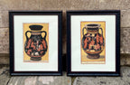 'Etruscan Vases' - A Sumptuous Pair of 18th-Century Classical Red-Figure Engravings, Framed