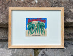 'Haricots Verts' - Original Gouache French Advertising Label for Green Beans, Framed