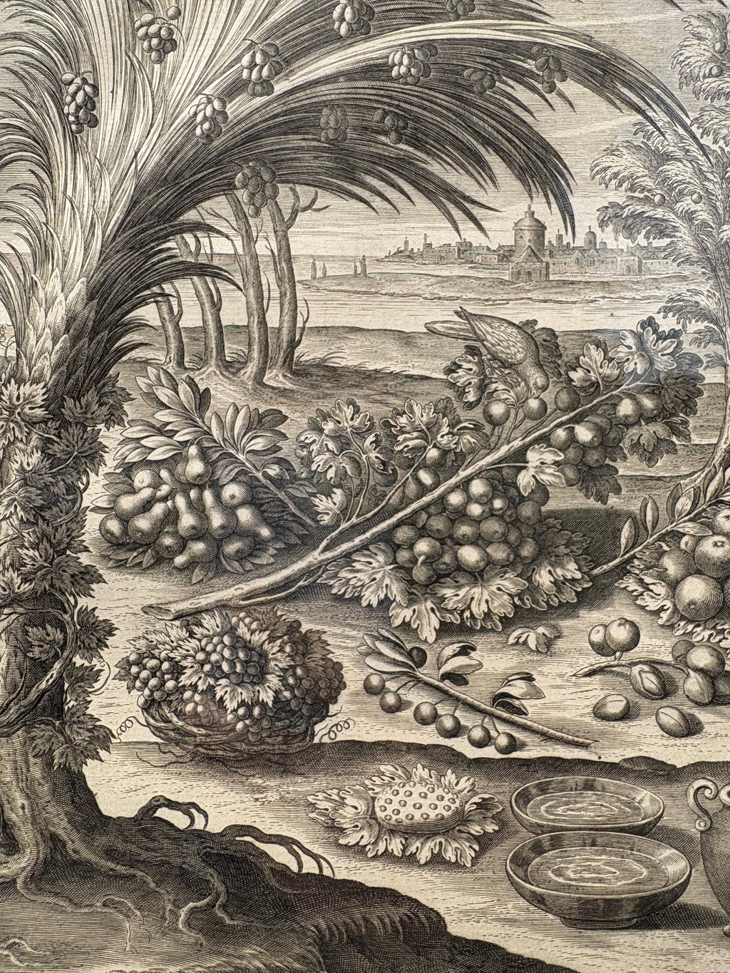 'Le Presens Rustique' - Early 17th-Century Engraving to illustrate Philostratus, Framed