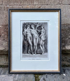 'Les Trois Graces' - An Exquisite Portrayal of Rubens's Mythical Goddesses, Framed