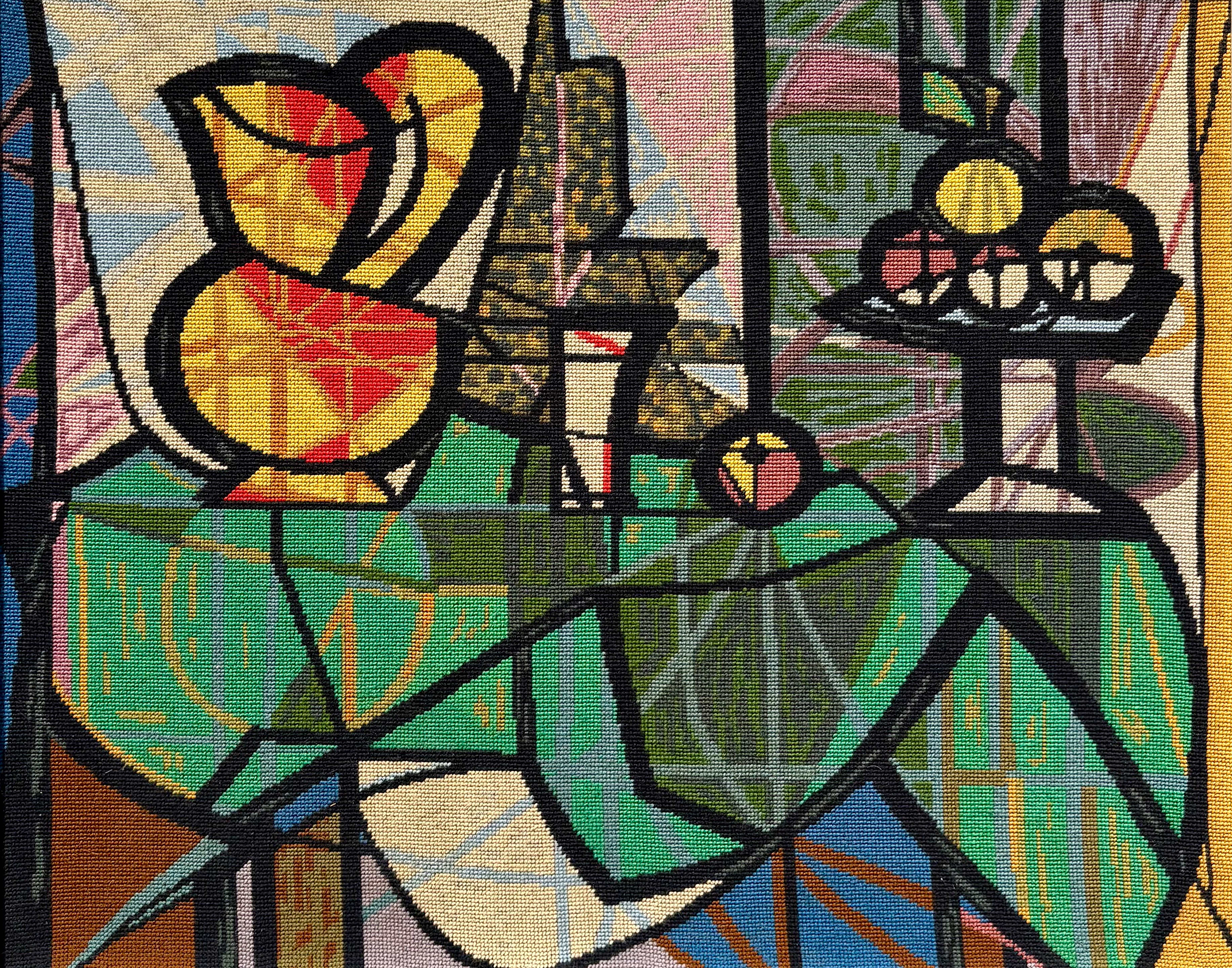 'Still Life with Jug' - 20th-Century Picasso designed Embroidery, Framed