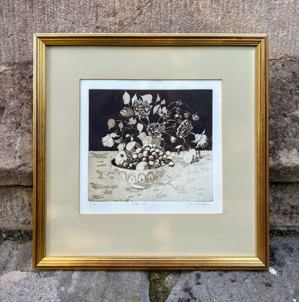 [SOLD] Still Life, Charming Etching and Aquatint, Framed