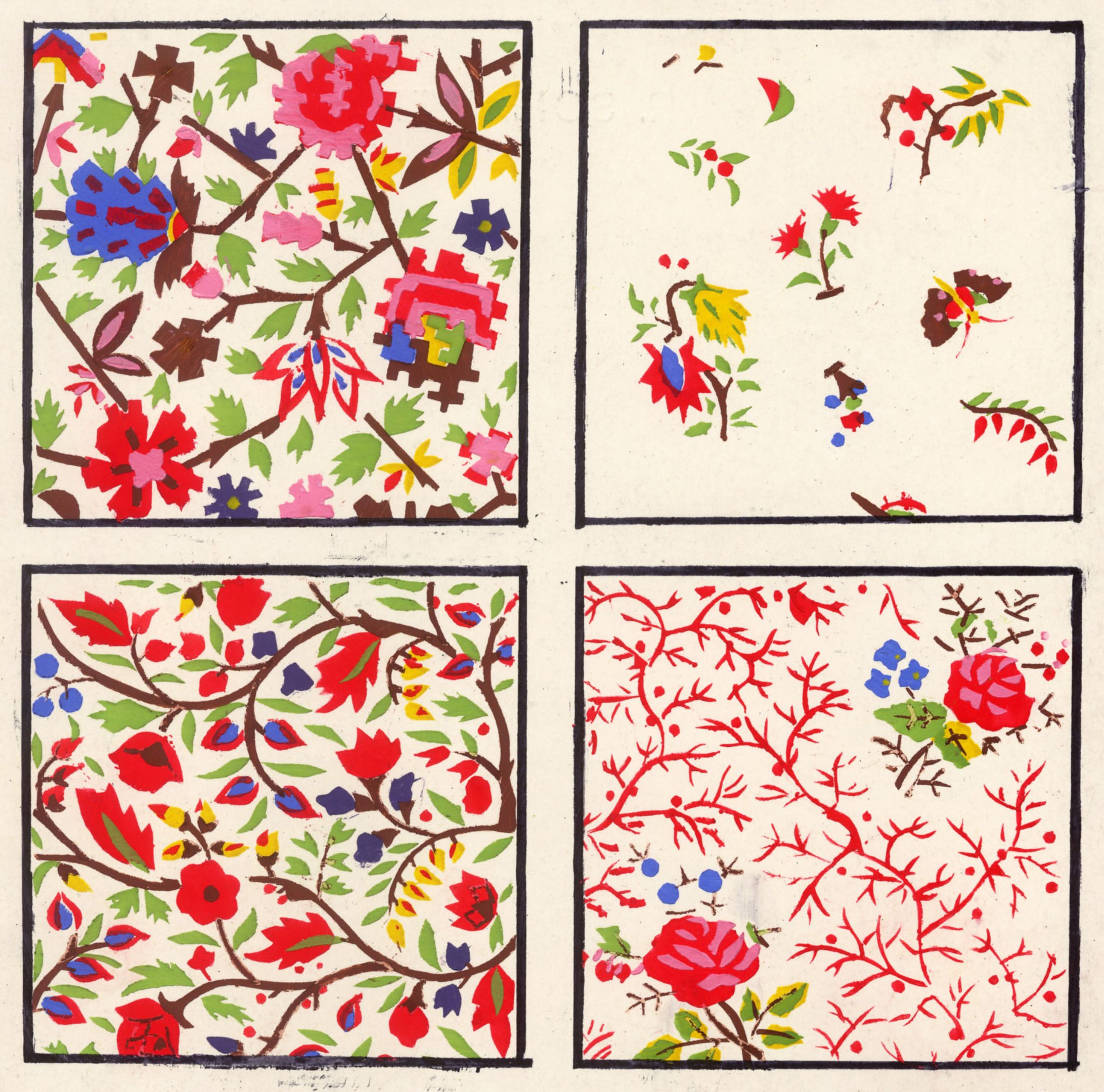 'Geometric Design No. Bd. X Bl. 15' - Art Deco Pochoir Pattern Design, Unframed