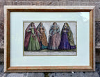 'Common Woman, Widow, Noble and Courtesan' - 16th-Century Engraving of The Four Women of Rome, Framed