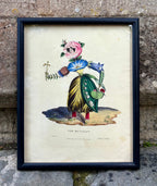 'The Botanist' - Charming 19th Century Personification Print, Framed